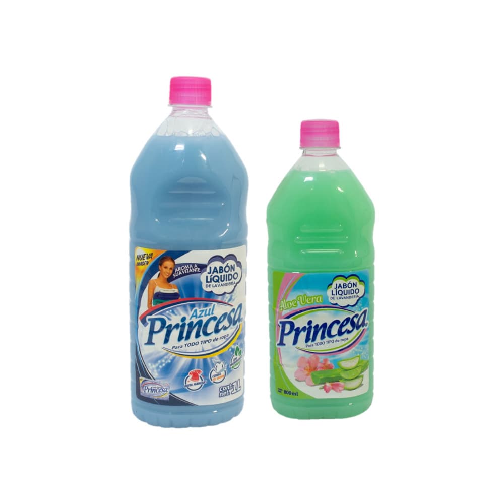Jabón liquido aloe vera Princesa (800 ml) + Jabón liquido Princesa (1 L) - Imagen 1