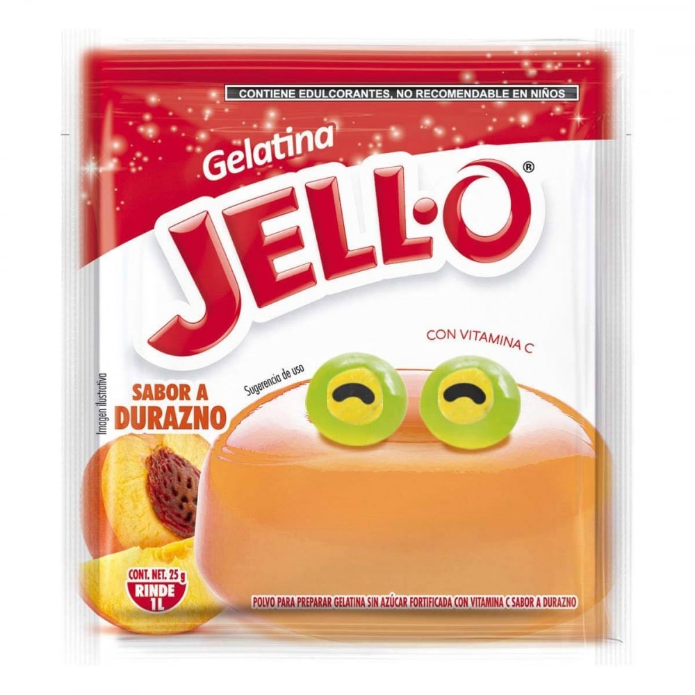 Gelatina sin azúcar fortificada con Vit C sabor durazno Jell-O (25 g) - Imagen 1