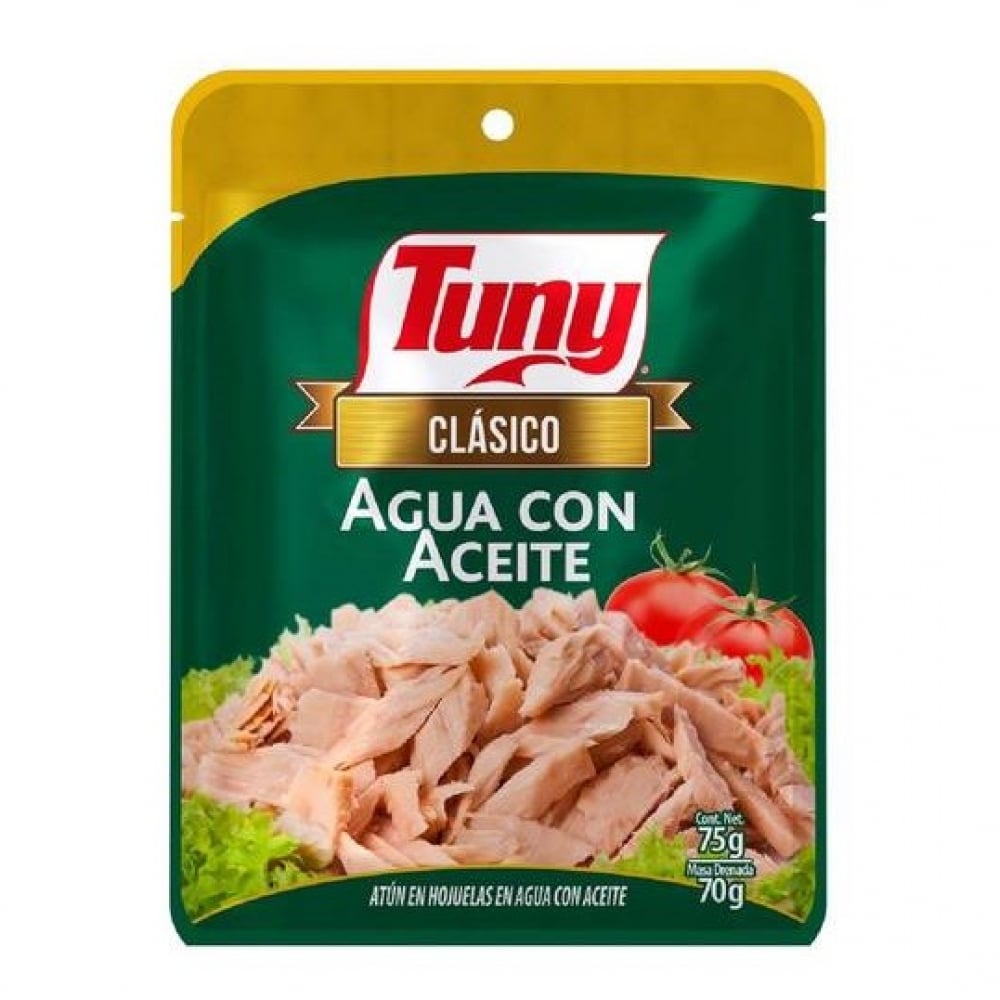 Atún en hojuelas en agua con aceite clásico Tuny (75 g / 2.64 oz) - Imagen 1