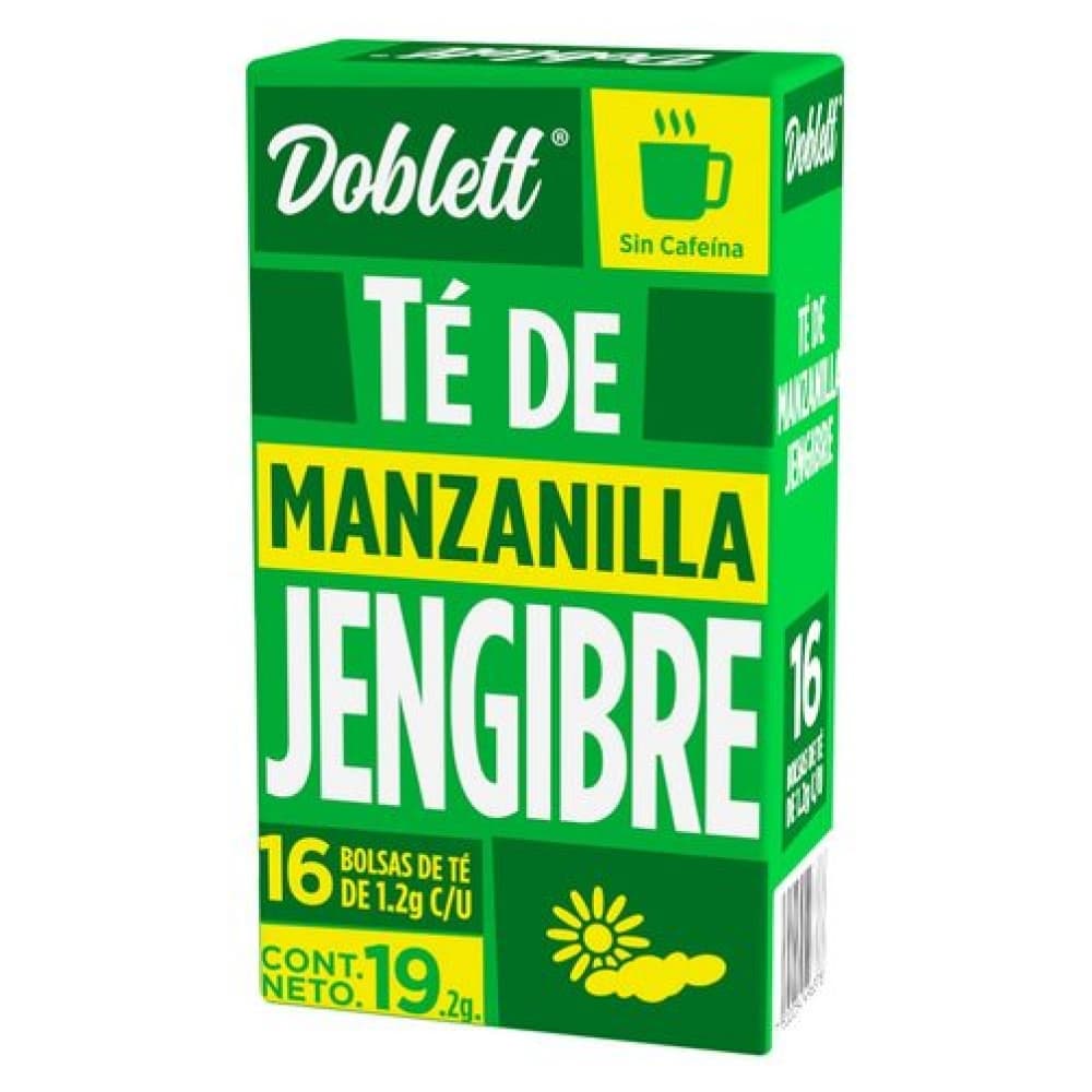 Té de manzanilla jengibre sin cafeína Doblett (19.2 g) - Imagen 1
