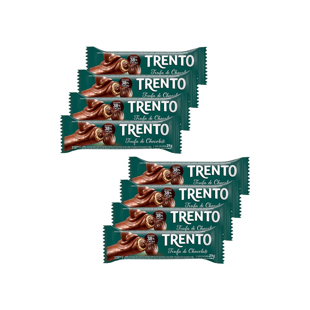 Barquilla rellena sabor trufa de chocolate y cubierta con chocolate con leche Trento (8 x 29 g / 1.02 oz) - Imagen 1