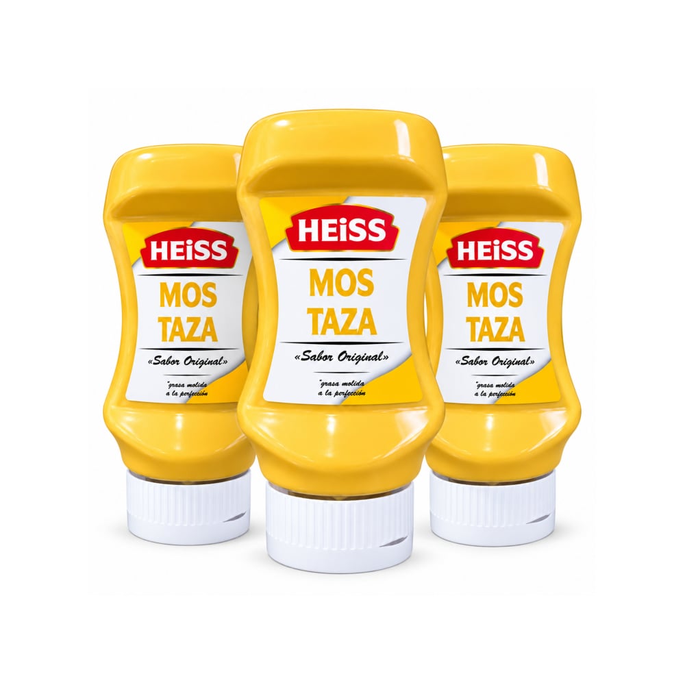 Mostaza sabor original Heiss (3 x 260 g / 9.17 oz) - Imagen 1