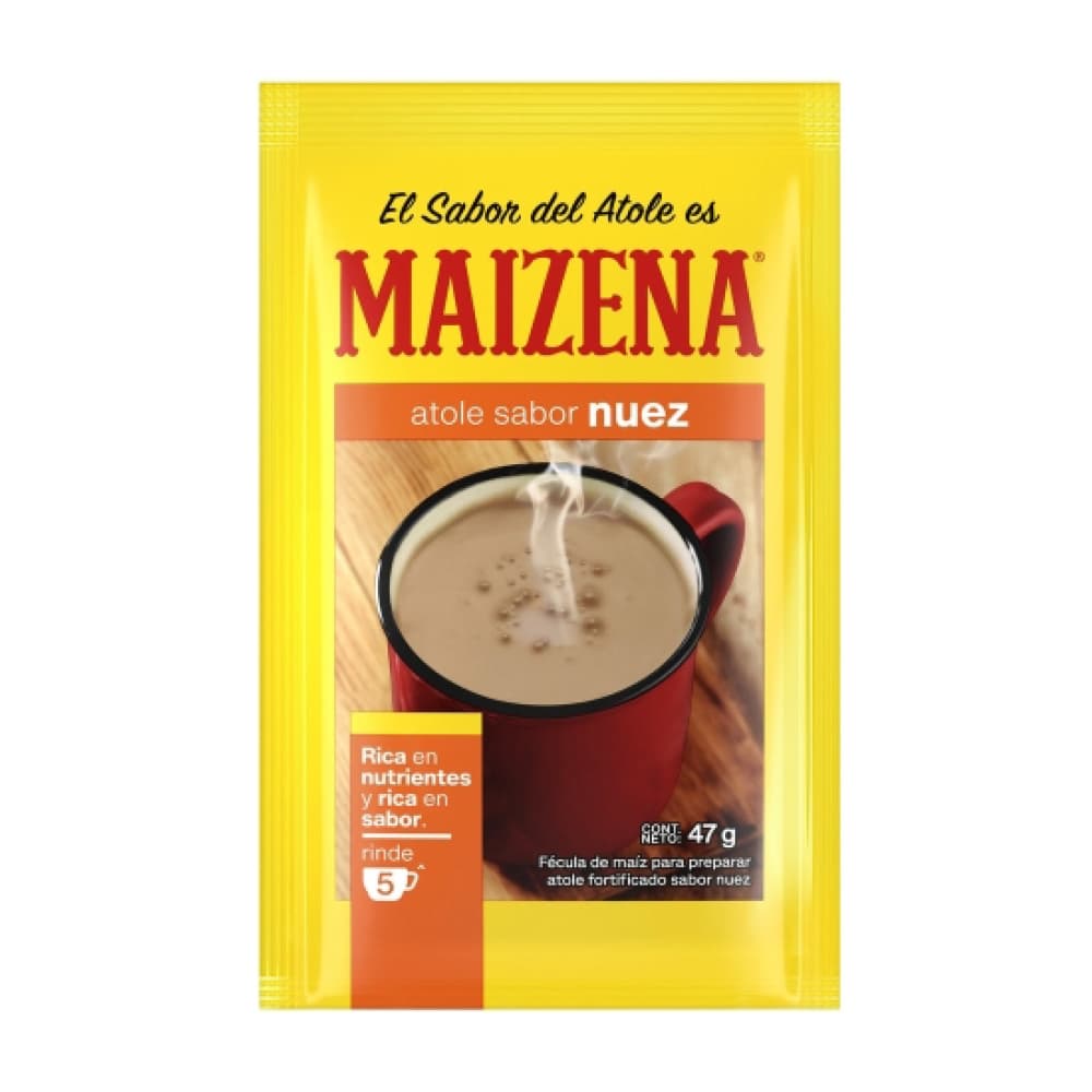 Fécula de maiz para preparar atole fortificado sabor nuez Maizena (47 g / 1.65 oz) - Imagen 1