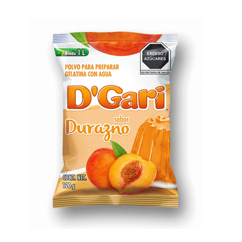 Gelatina sabor durazno D'Gari (120 g / 4.2 oz) - Imagen 1