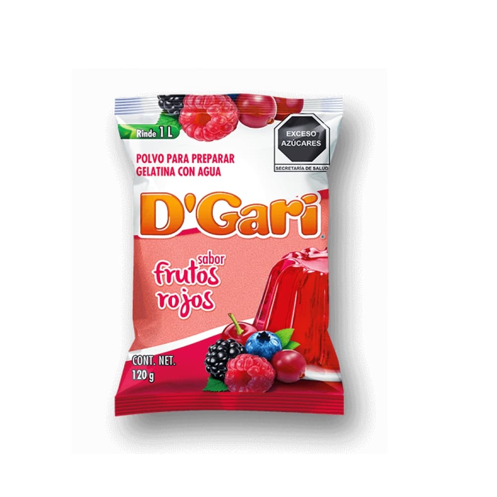 Gelatina sabor frutos rojos D'Gari (120 g / 4.2 oz) - Imagen 1