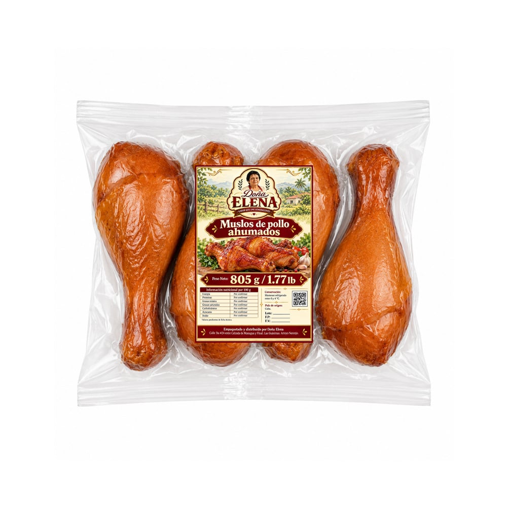 Muslos de pollo ahumados Doña Elena (805 g / 1.77 lb) - Imagen 1