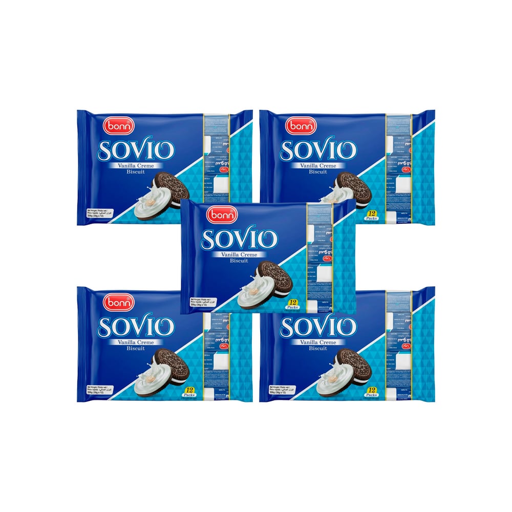 Galletas Sovio Crema de Vainilla Bonn (5 x 360 g / 12.7 oz) - Imagen 1