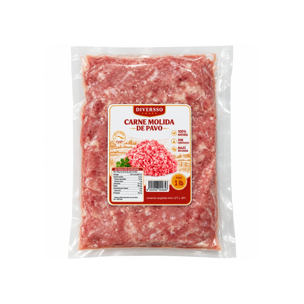 Carne molida de pavo al vacío Diversso (454 g / 1 lb) - Imagen 1