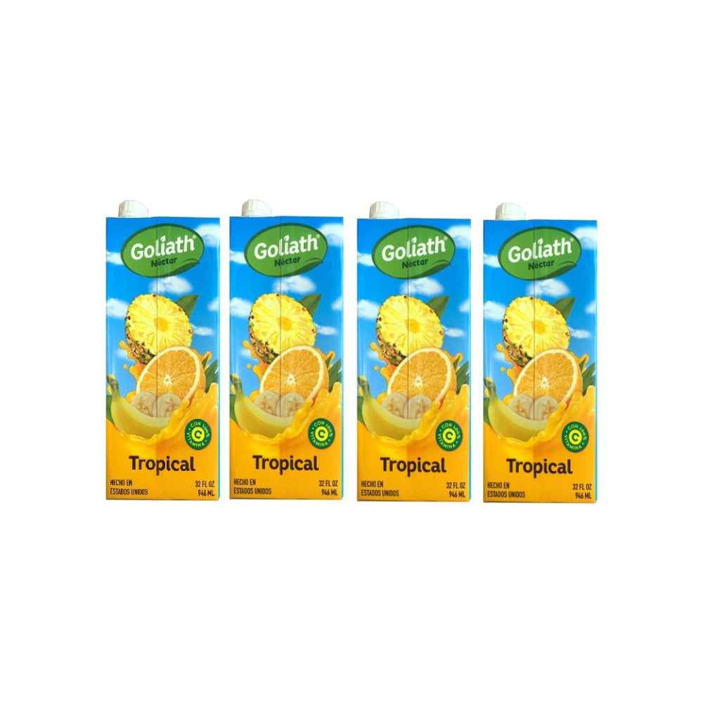Jugo sabor tropical coctel Goliath (4 x 946 ml / 32 fl oz) - Imagen 1