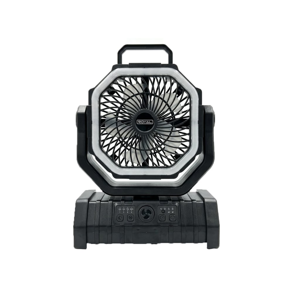 Ventilador recargable portátil multifuncional color negro Royal RA65REB (1 U) - Imagen 1