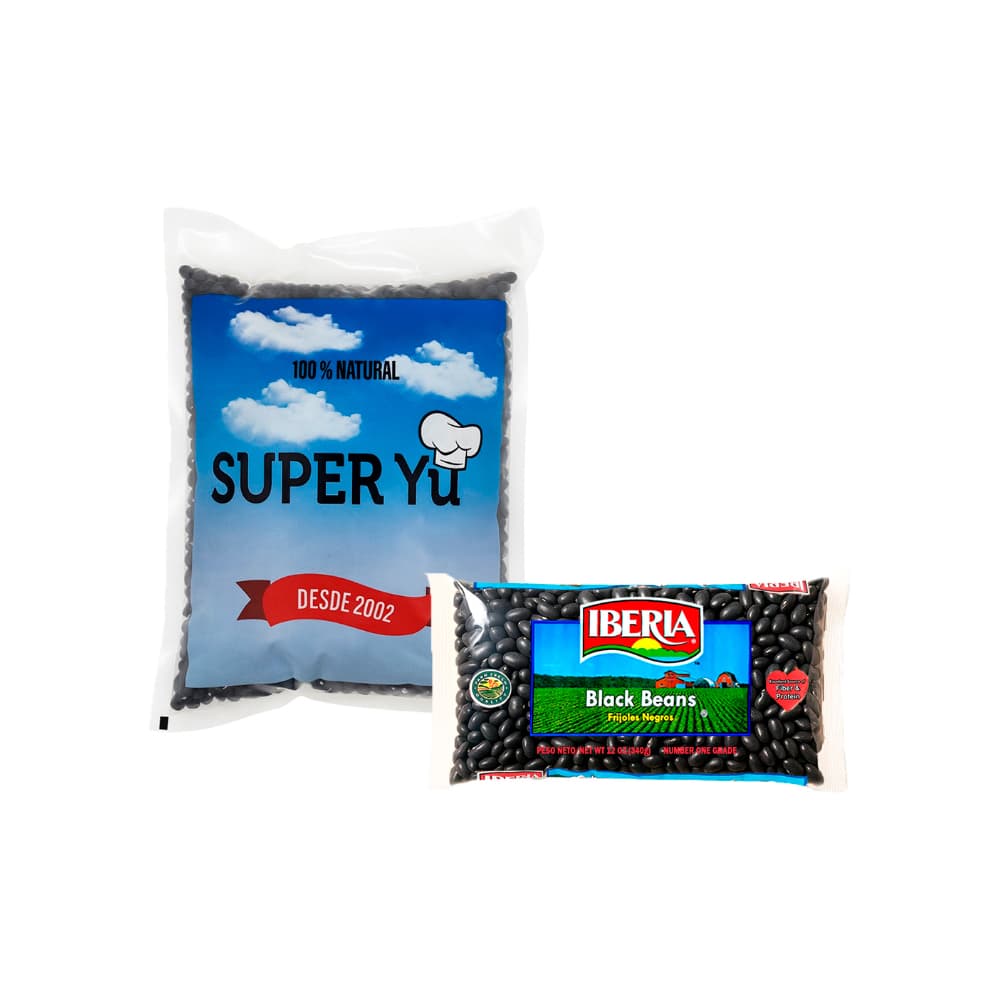 Combo de Frijoles negros Super Yu (1 kg / 2.2 lb) + Frijoles negros Iberia (340 g / 12 oz) - Imagen 1