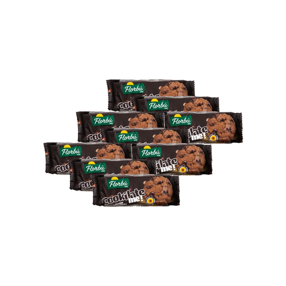 Galleta de cacao con chispas de chocolate cookilate Florbu (9 x 90 g / 3.17 oz) - Imagen 1