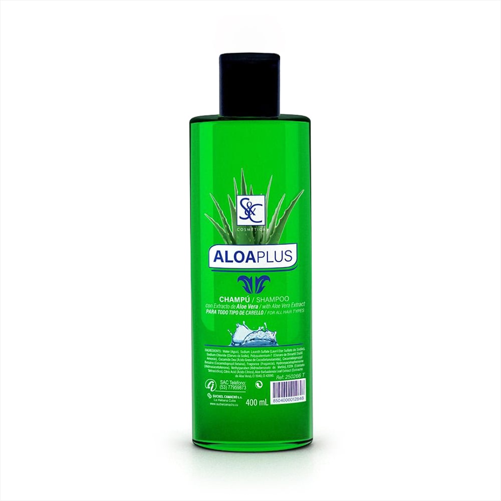 Champú con extracto de aloe vera Aloaplus S&C (400 ml) - Imagen 1