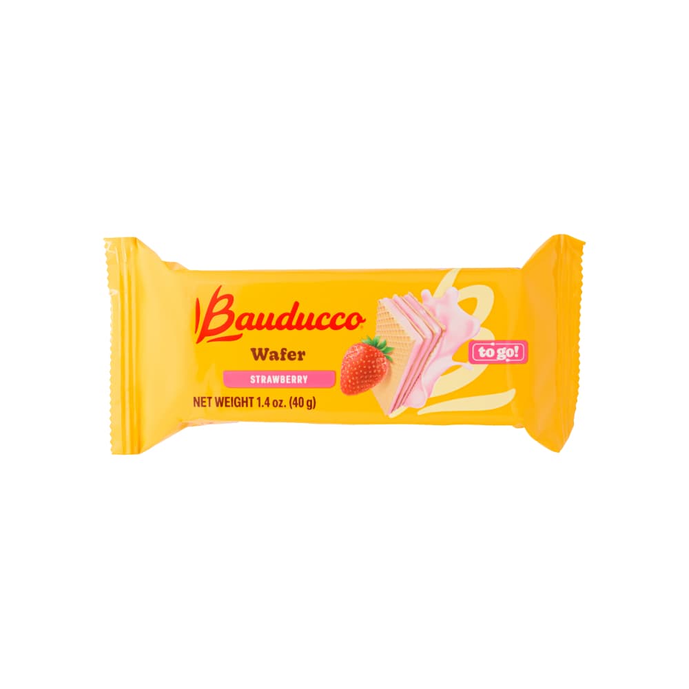 Sorbeto de fresa - wafer - Bauducco (40 g / 1.4 oz) - Imagen 1