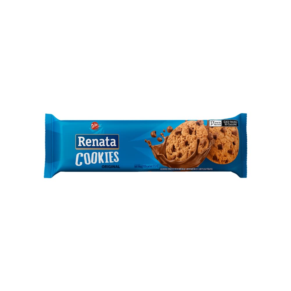 Galletas dulces sabor vainilla con gotas de chocolate Renata (100 g / 3.52 oz) - Imagen 1