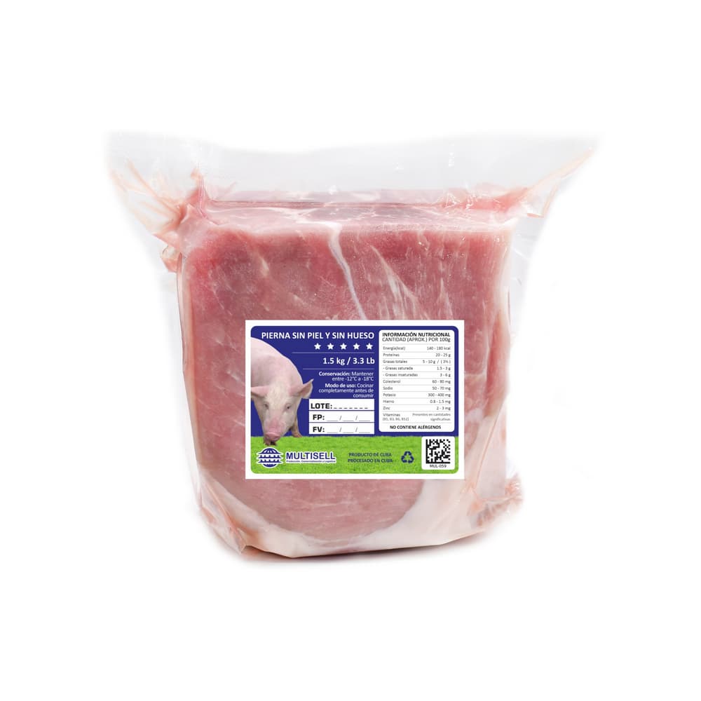 Pierna de cerdo sin piel y sin hueso Multisell (1.5 kg / 3.3 lb) - Imagen 1