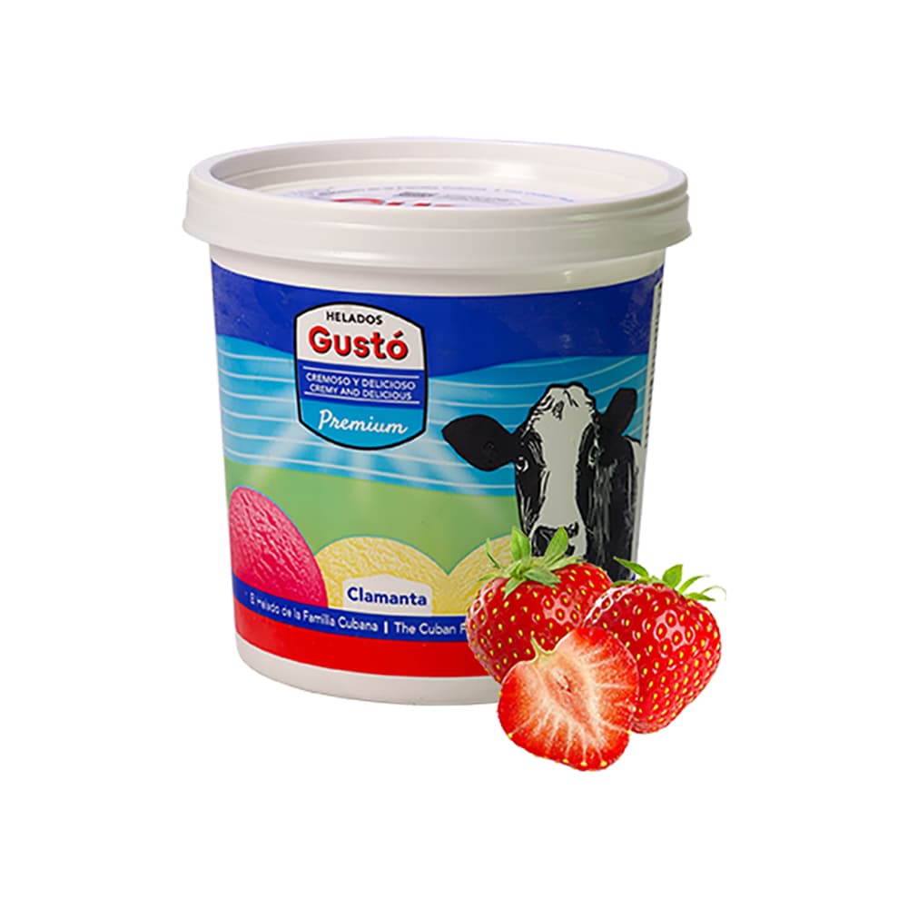 Helado Premium de fresa Gustó (1 L) - Imagen 1
