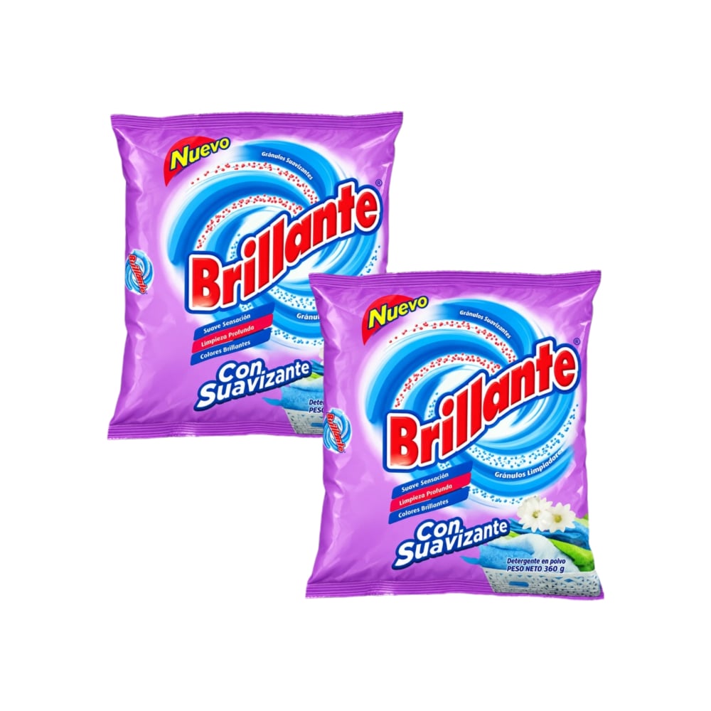 Detergente en polvo con suavizante Brillante (2 x 360 g / 12.70 oz) - Imagen 1