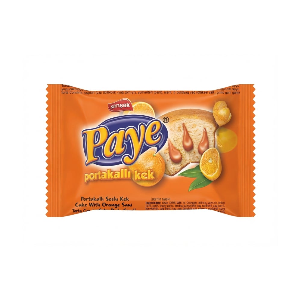 Pastelito de vainilla relleno con crema de naranja Paye Simsek (25 g) - Imagen 1