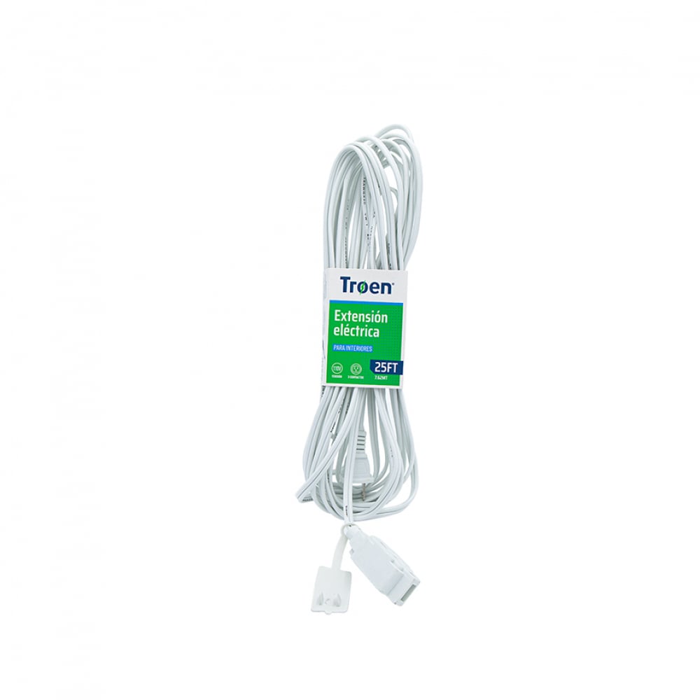 Extensión eléctrica de 7.6 m color blanca para interiores Troen - Imagen 1