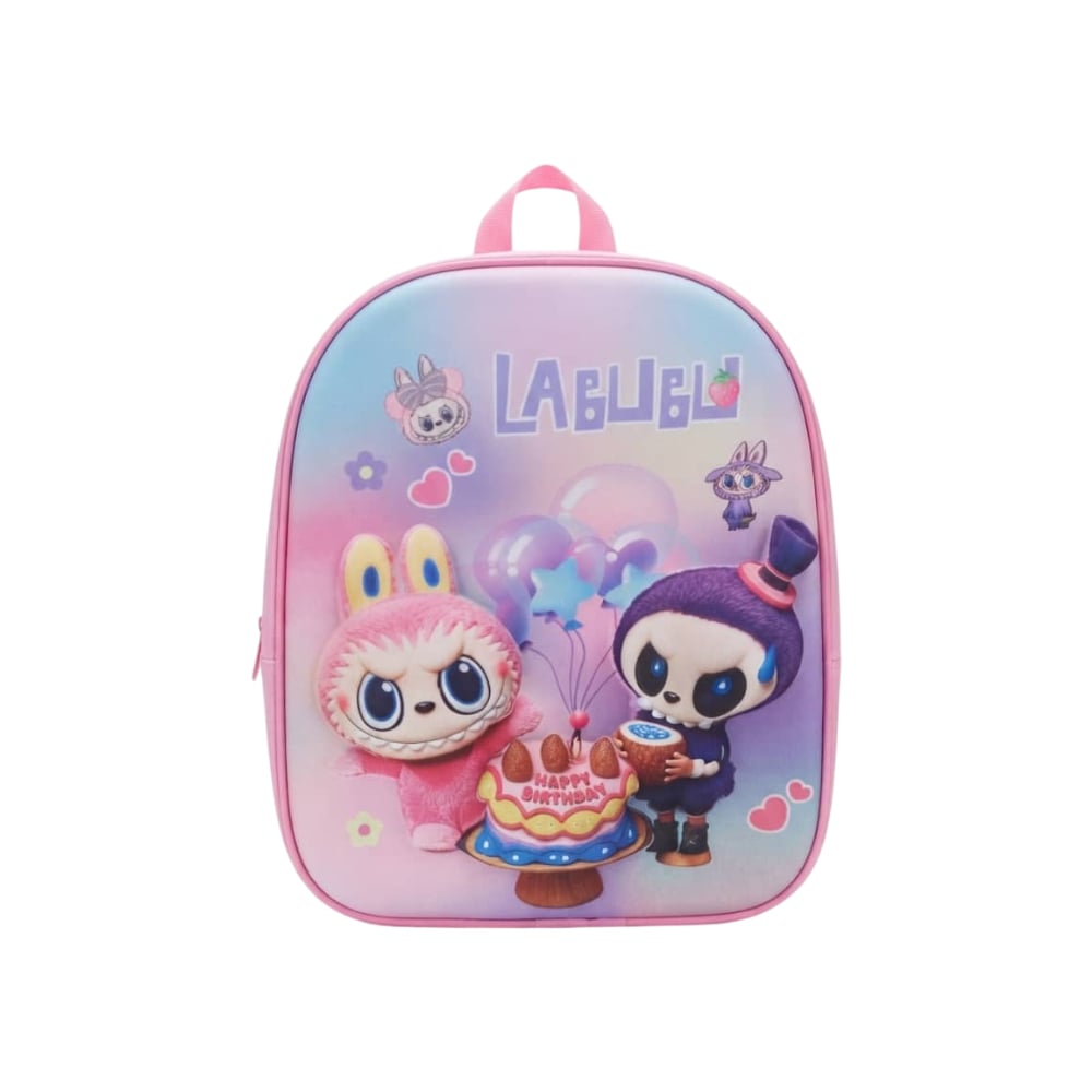 Mochila infantil rosada claro con diseño 3D de Labubu Tiara - Imagen 1