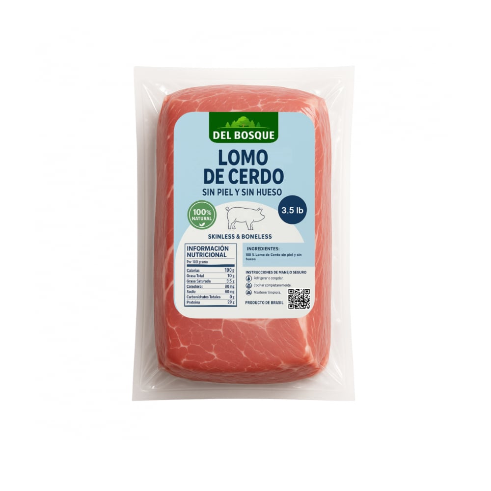 Lomo de cerdo sin piel y sin hueso Del Bosque (1.59 kg / 3.5 lb) - Imagen 1