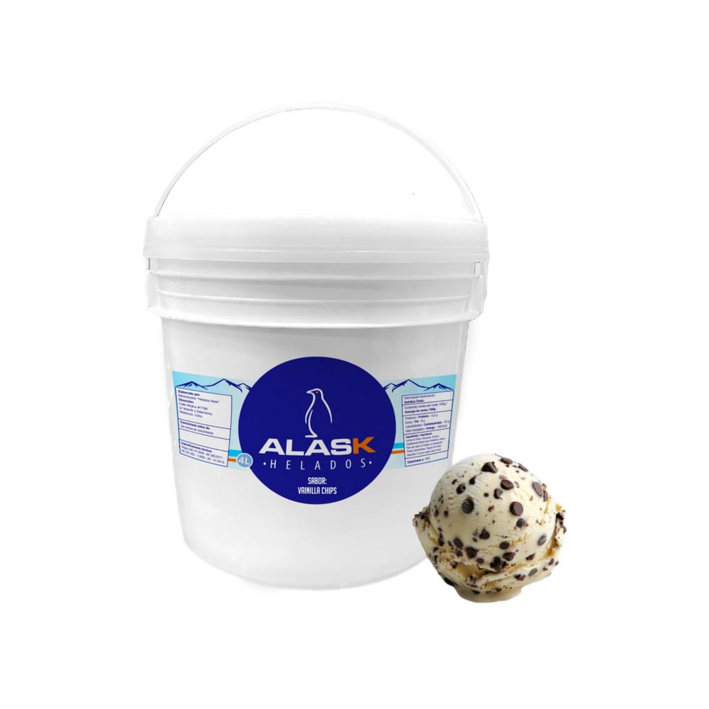 Helado de vainilla chip Alask (4 L) - Imagen 1