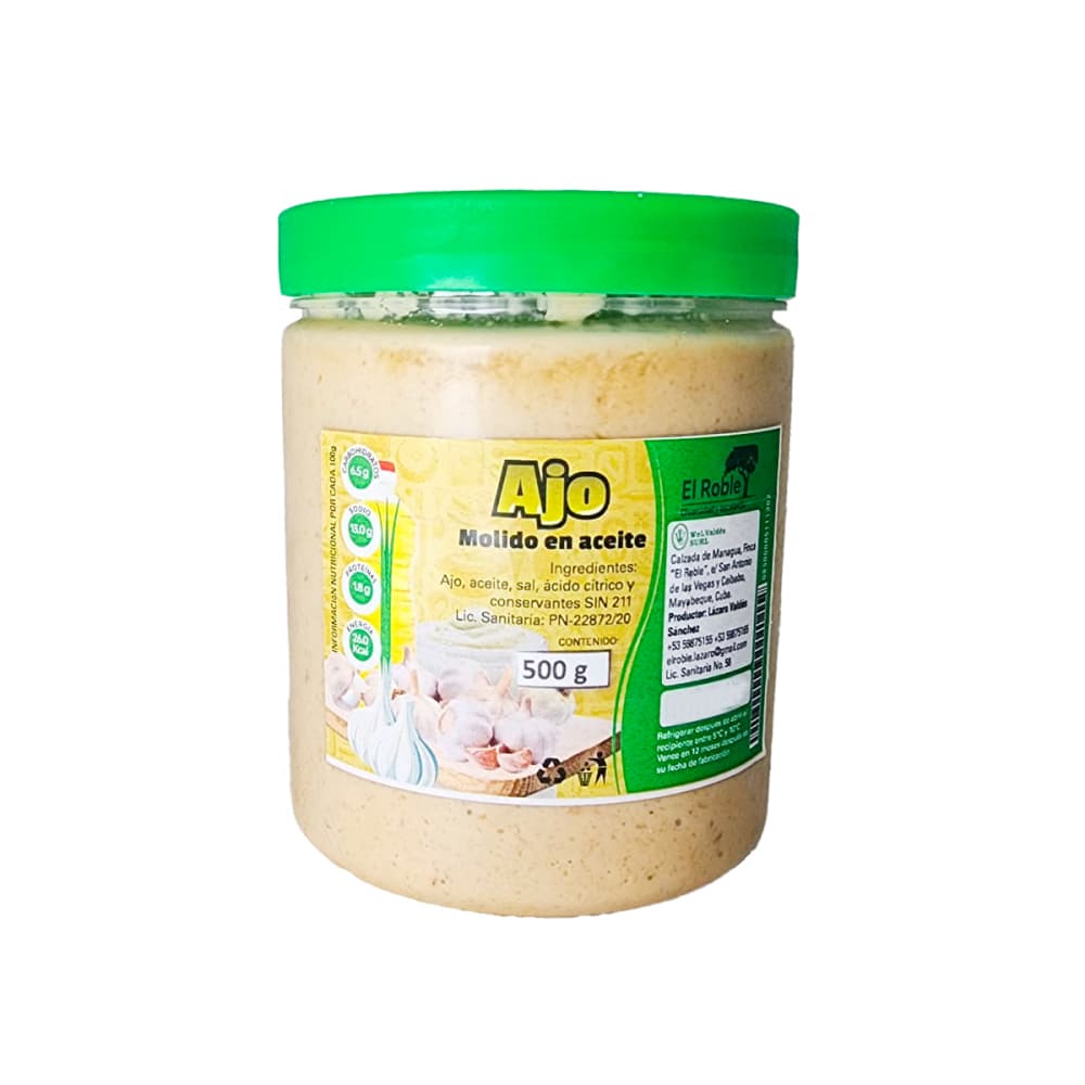 Ajo molido en aceite El Roble (500 g / 1.10 lb) - Imagen 1