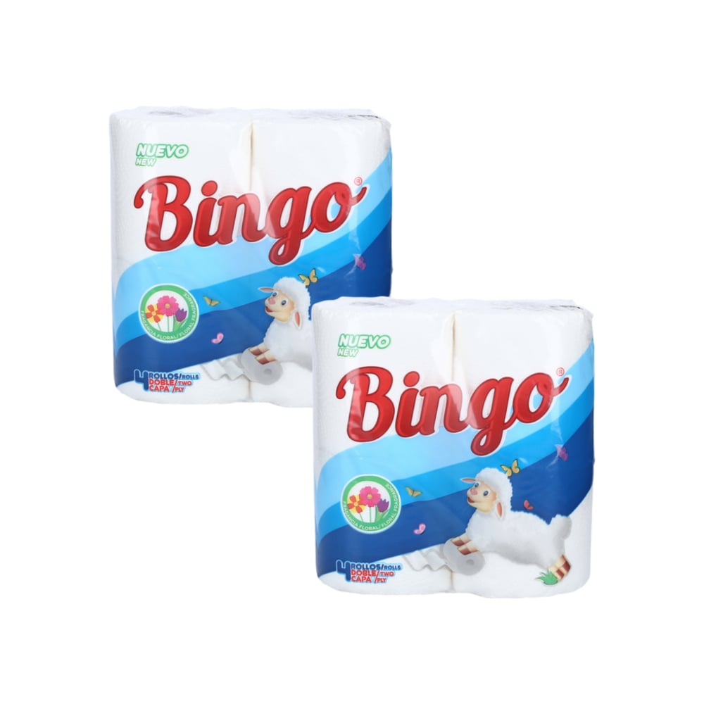 Papel higienico doble hoja perfumado Bingo (2 x 4 U) - Imagen 1