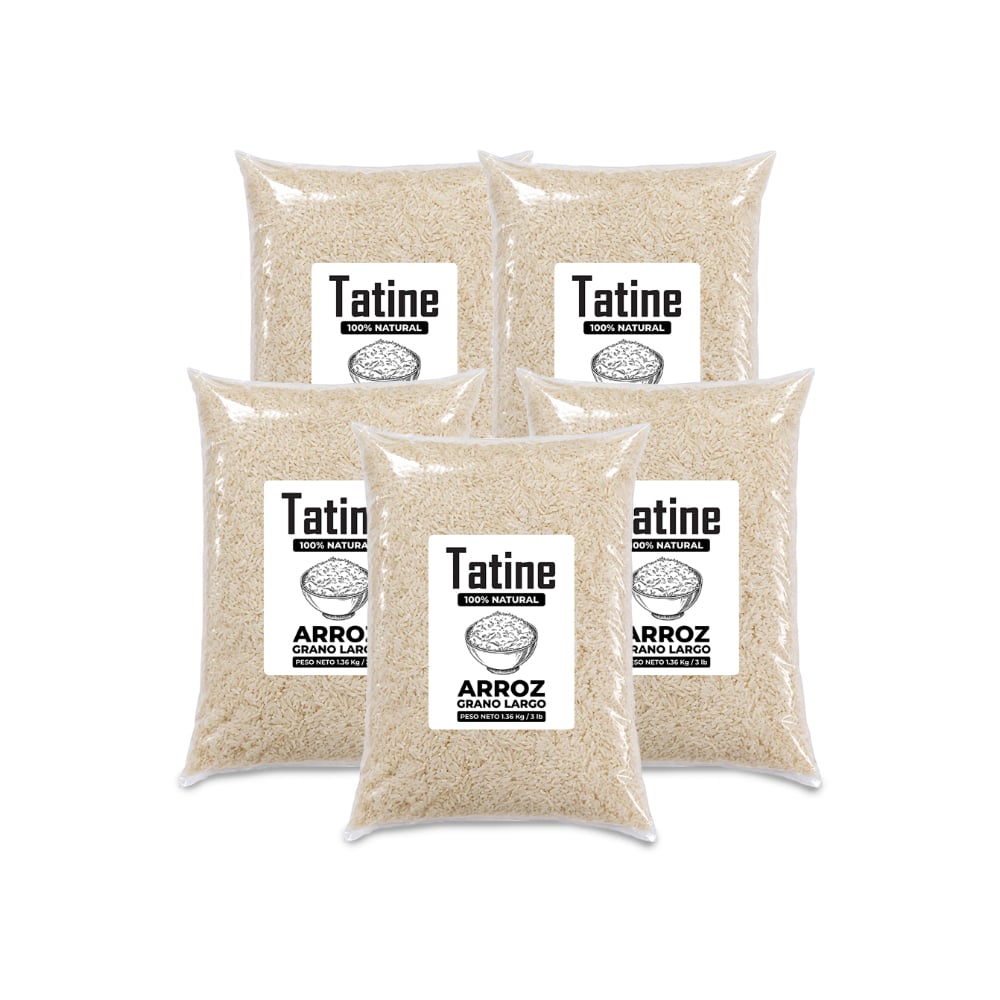 Arroz de grano largo Tatine (5 x 1.36 kg / 3 lb) - Imagen 1