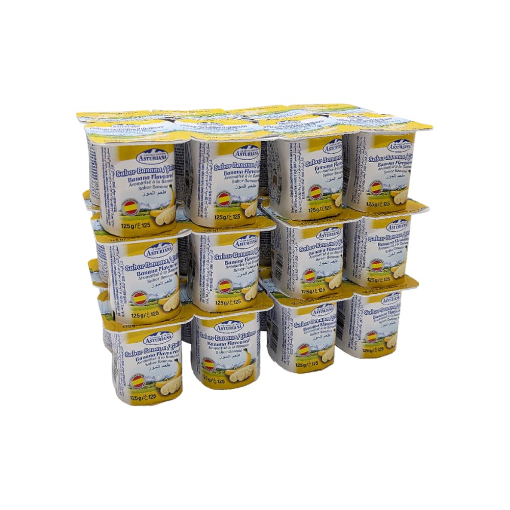 Yogur sabor plátano Asturiana (6 x 4 x 125 g / 4.4 oz) - Imagen 1