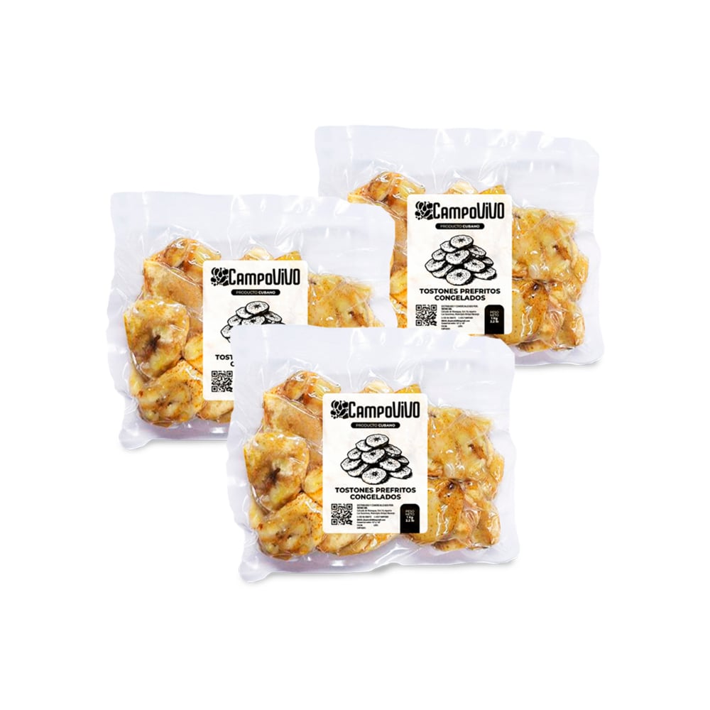 Tostones prefritos congelados Campo Vivo (3 x 1 kg / 2.2 lb) - Imagen 1