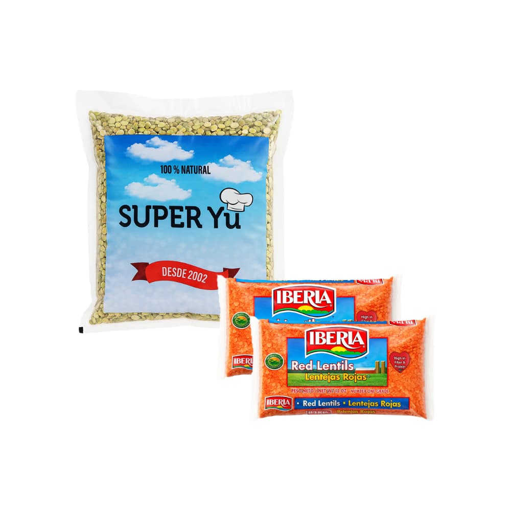 Chícharos verdes partidos (1 kg) + Lentejas rojas (2 x 340 g) - Imagen 1