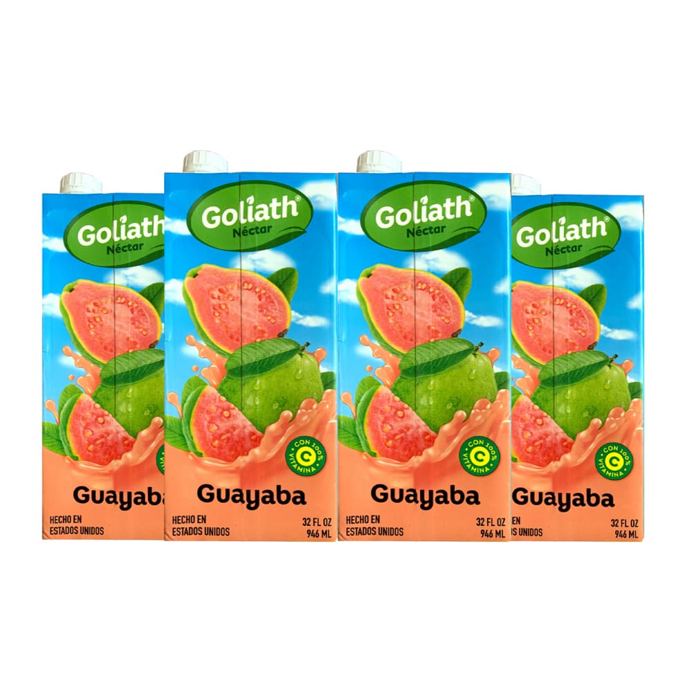 Jugo sabor guayaba Goliath (4 x 946 ml / 32 fl oz) - Imagen 1