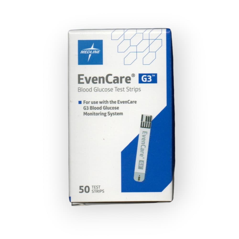 Tiras reactivas de glucosa en sangre. EvenCare G3 Medline (50 U) - Imagen 1