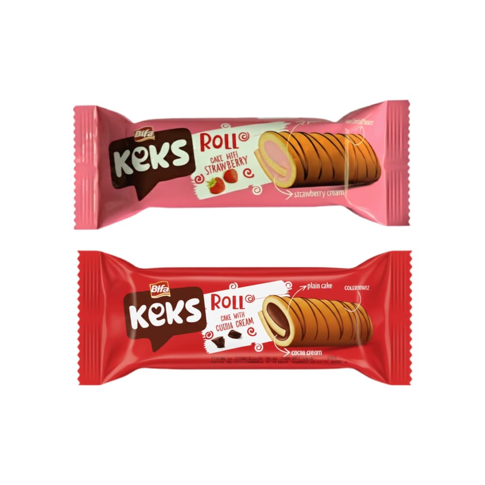 Pastelitos enrollados con crema de fresa y chocolate - Imagen 1