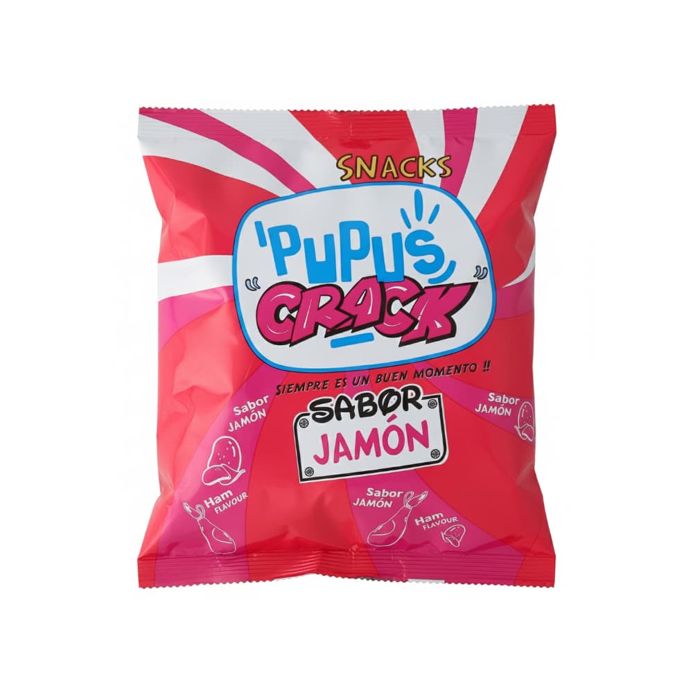 Snack sabor jamón PuPus CRACK (50 g / 1.76 oz) - Imagen 1