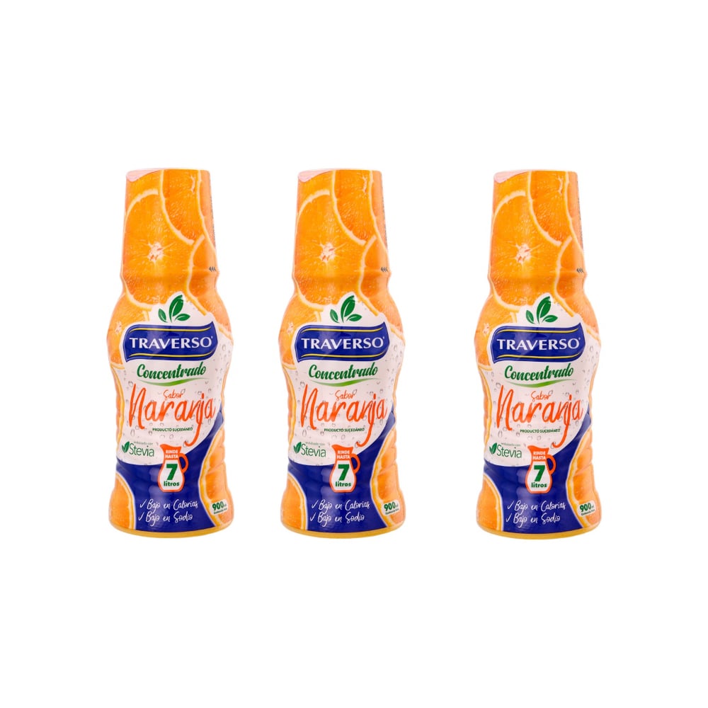Jugo concentrado sabor naranja Traverso (3 x 900 ml) - Imagen 1