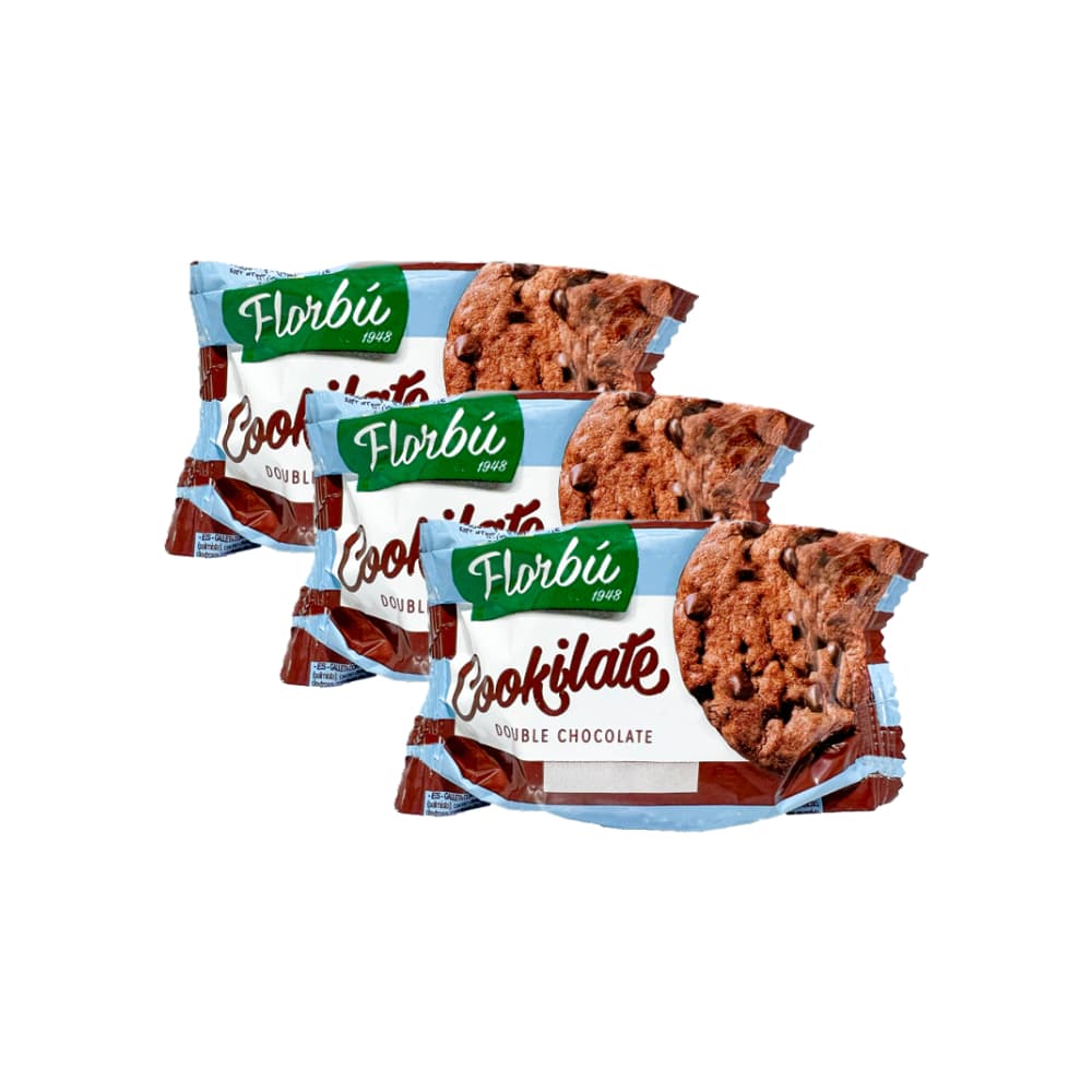 Galletas con cacao y pepitas de chocolate (3 x 45 g / 1.58 oz) - Imagen 1
