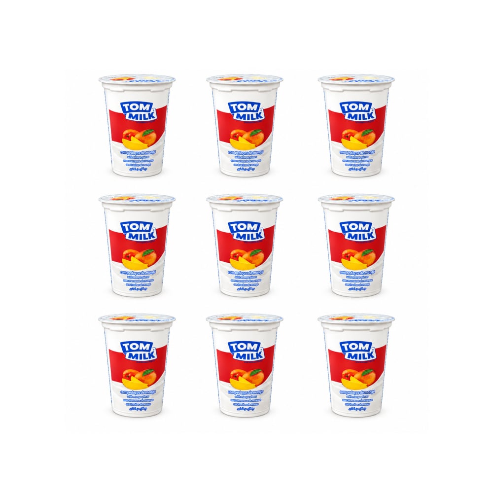 Yogurt pasteurizado sabor mango con trocitos de frutas Tom Milk (9 x 500 g / 1.10 lb) - Imagen 1