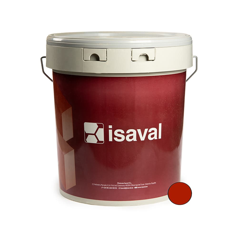 Pintura elástica impermeabilizante color rojo aislante antigoteras Isaval (14 L) - Imagen 1