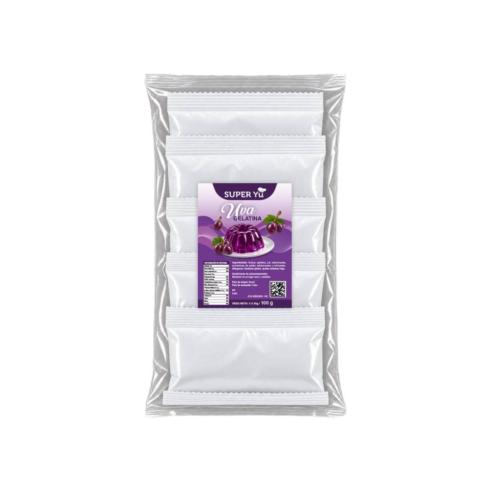 Gelatina sabor uva Super Yu (100 g / 3.52 oz) - Imagen 1