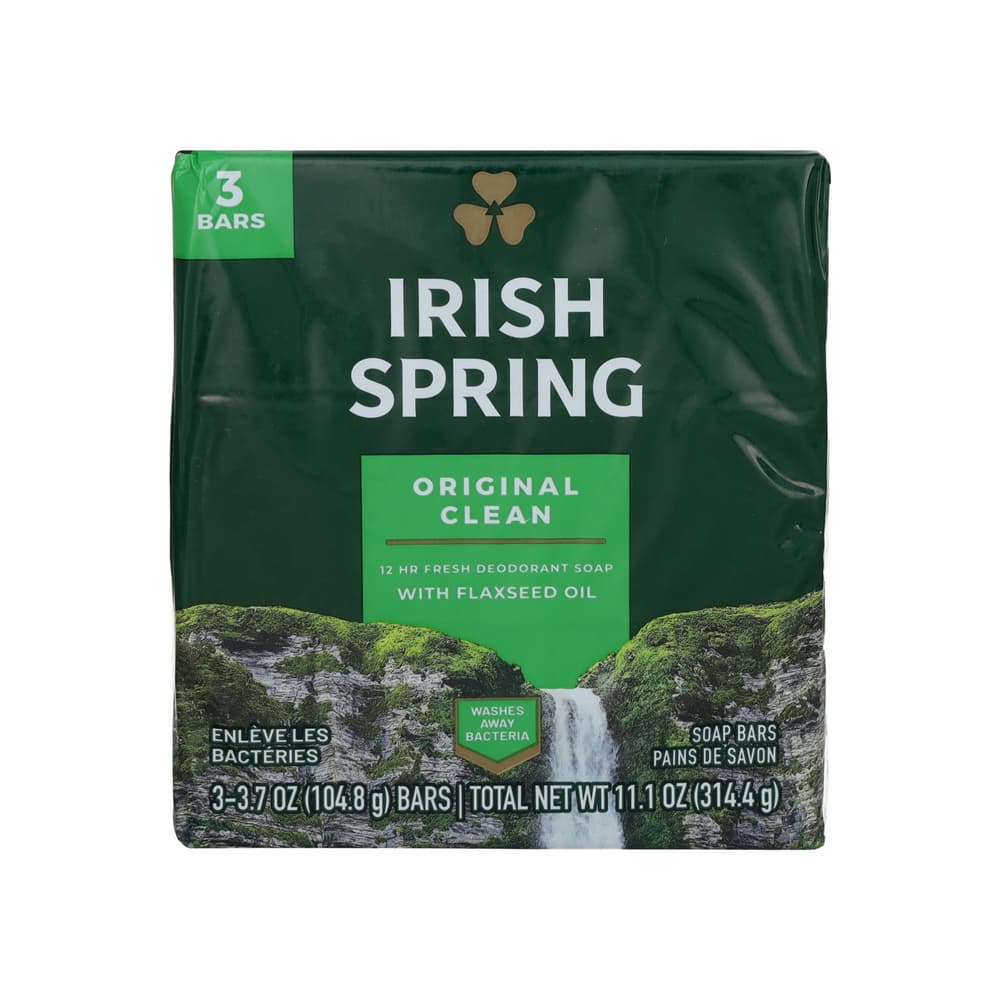 Jabón de baño limpieza original Irish Spring (3 x 104.8 g / 3.7 oz) - Imagen 1