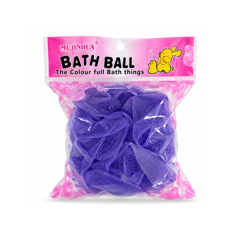 Esponja de baño tipo malla morada Mujinhua - Imagen 1