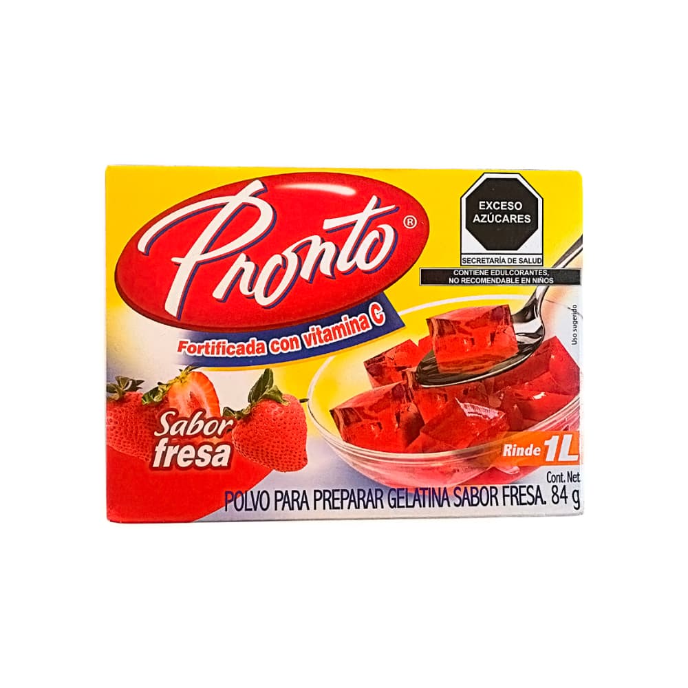 Polvo para preparar gelatina sabor fresa Pronto (84 g / 2.96 oz) - Imagen 1