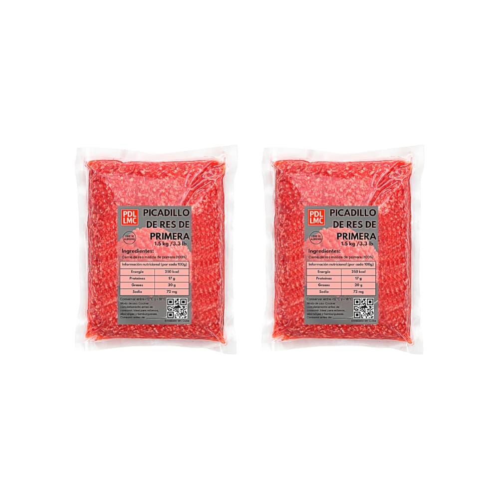Picadillo de res de primera PDL LMC (2 x 1.5 kg / 3.3 lb) - Imagen 1