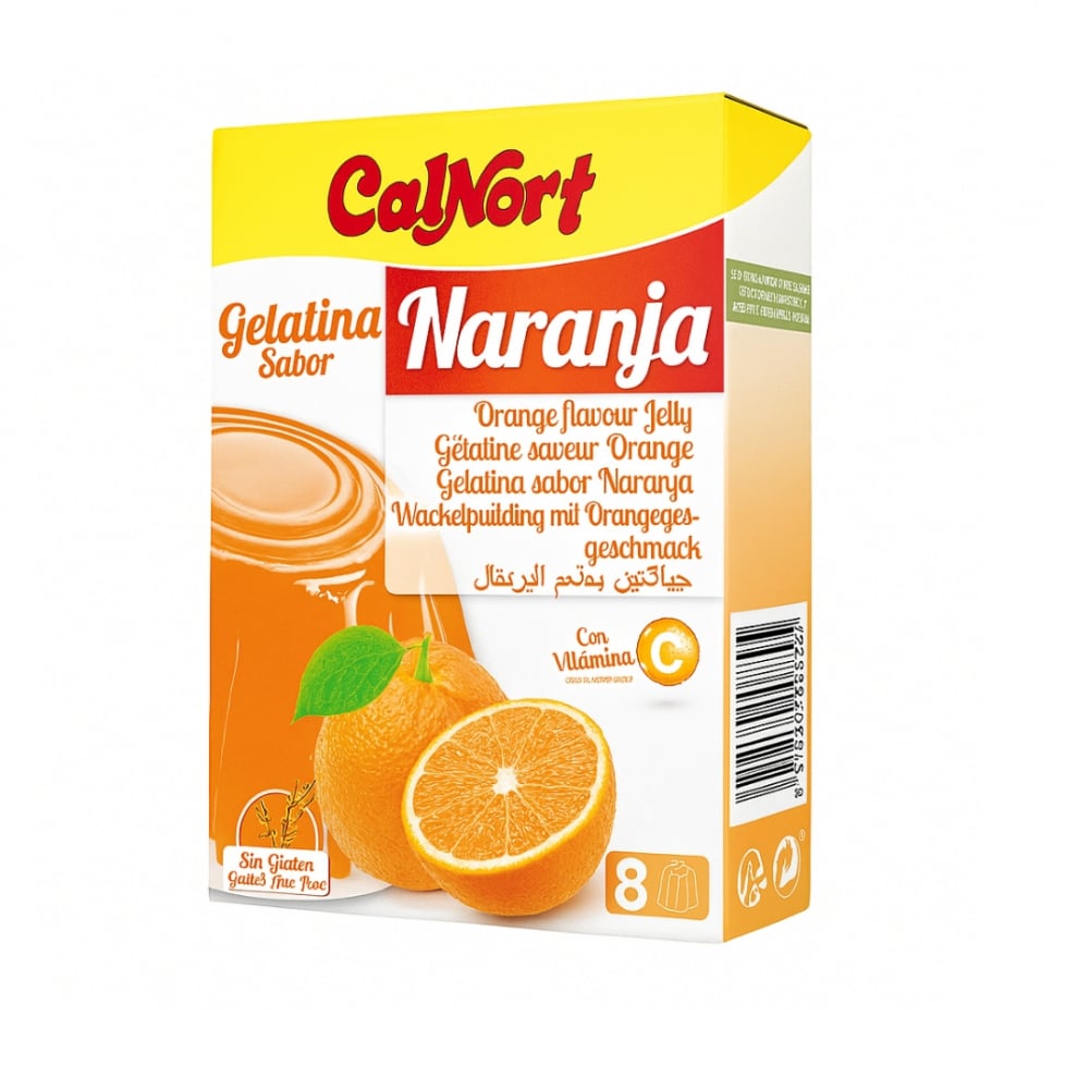 Gelatina sabor naranja Calnort (170 g / 6 oz) - Imagen 1