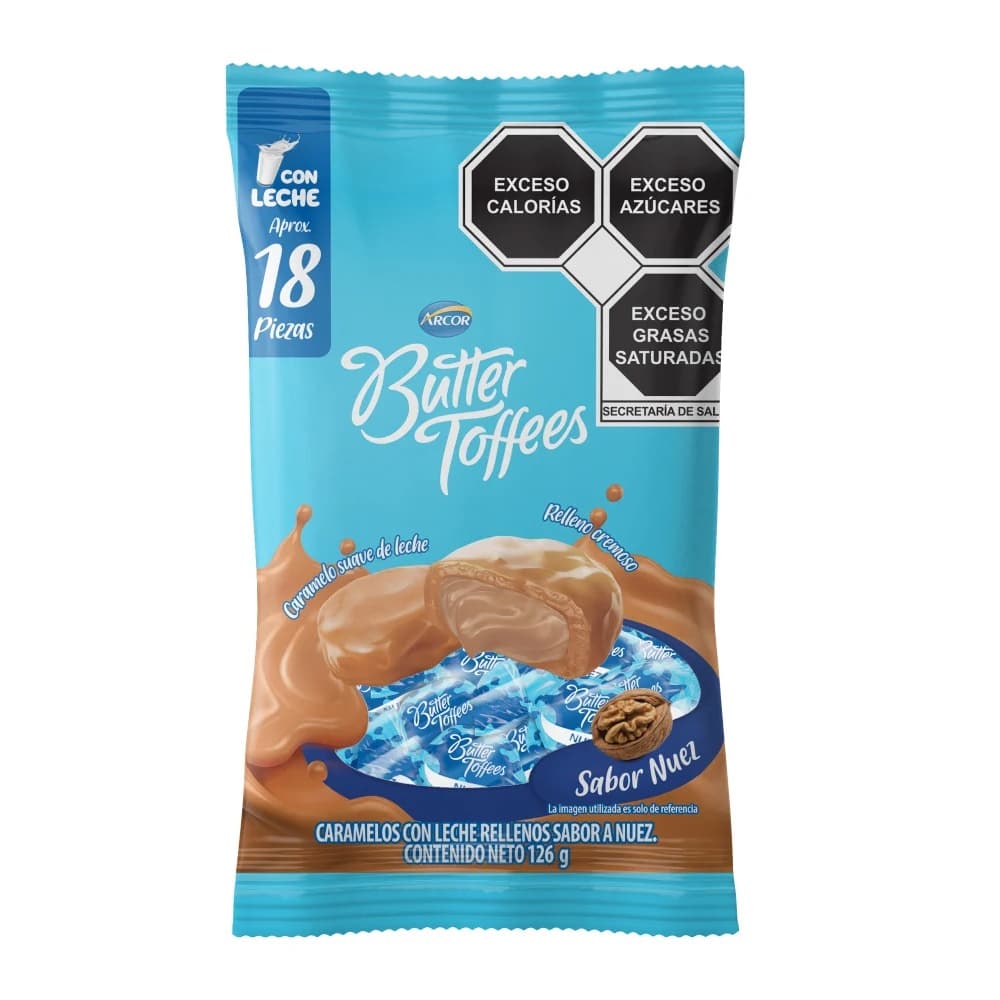 Caramelos con leche rellenos sabor nuez Arcor (126 g / 4.4 oz) - Imagen 1
