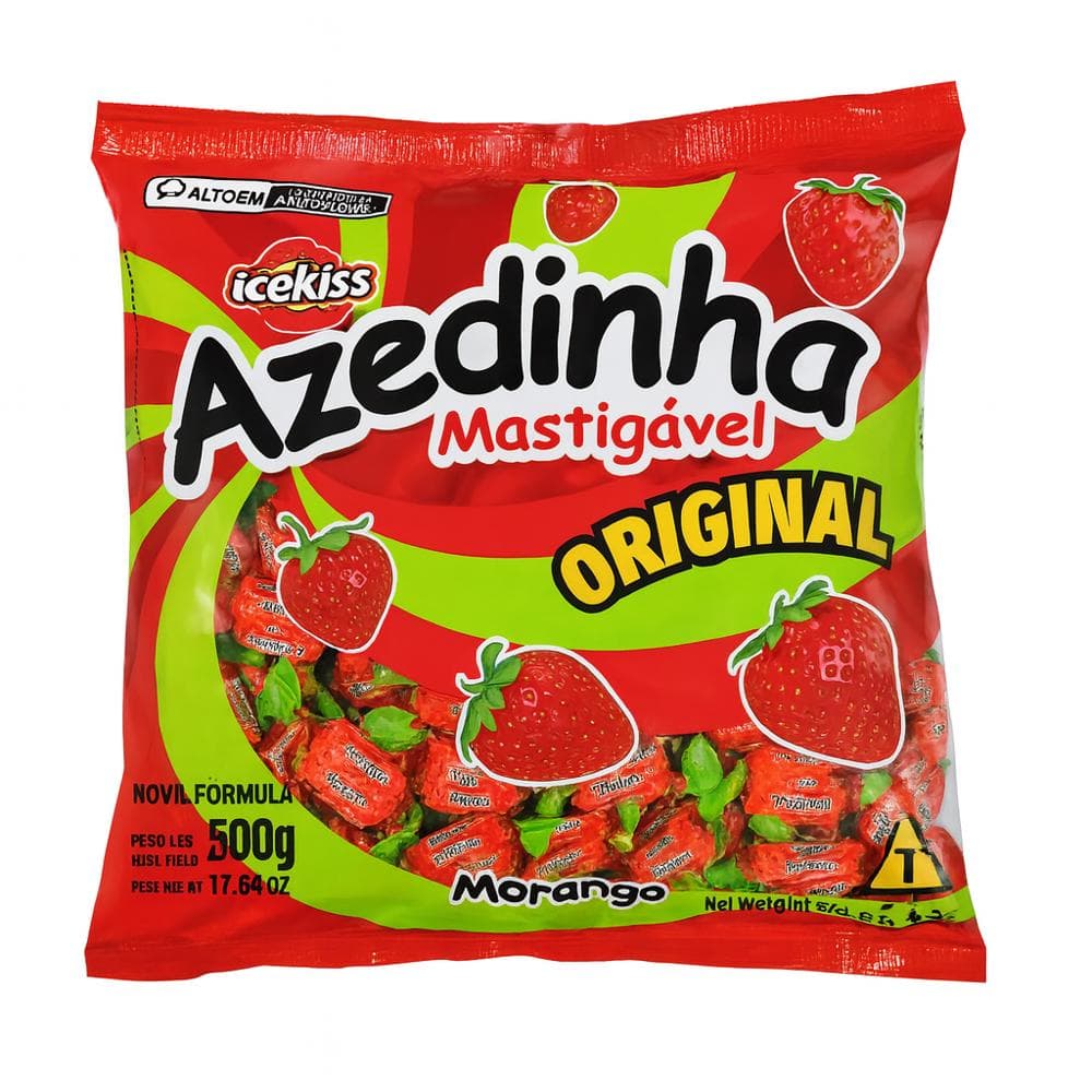 Caramelos blandos sabor a fresa Azedinha Icekiss (500 g / 17.64 oz) - Imagen 1