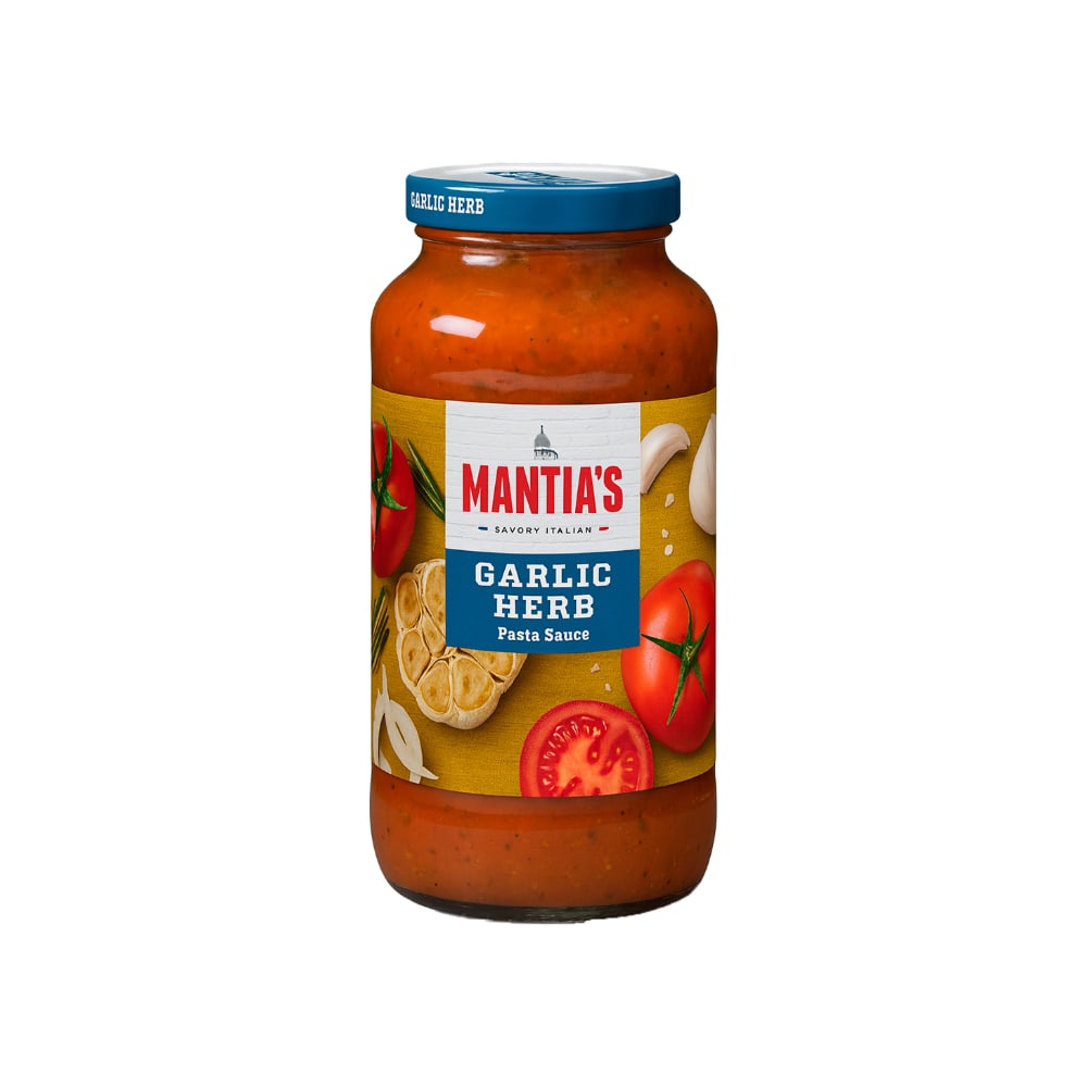 Salsa para pasta con ajo y hierbas Mantia's (680 g / 1.49 lb) - Imagen 1